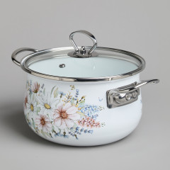 Набор кастрюль эмалированных с крышками «Дворцовый парк» - Фото 4