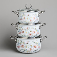 Набор кастрюль эмалированных с крышками «Дворцовый парк» - Фото 9