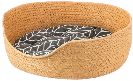 Лежанка для кошек и собак плетеная с подушкой