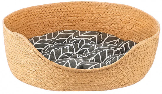 Лежанка для кошек и собак плетеная с подушкой