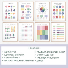 Обучающие постеры по математике для детей на казахском языке - Фото 1