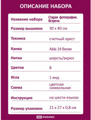 Набор для вышивания «Старая фотография. Встреча» - Фото 5