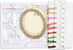 Набор для вышивания на деревянной основе «Зайчонок с бантом» - Фото 4