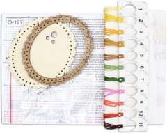 Набор для вышивания на деревянной основе «Цыпленок с бантом» - Фото 4