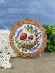 Набор для вышивания на деревянной основе «Грибной домик» - Фото 1