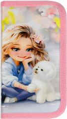 Пенал школьный «Блондинка с собачкой» - Фото 1