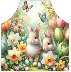 Фартук кухонный «Зайки в цветах» - Фото 1