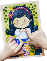 Аппликация бусинами «Принцесса Поля» - Фото 7