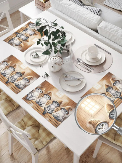 Комплект салфеток «Коты в бане»