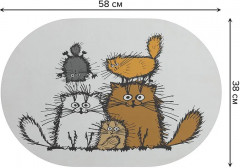 Коврик для сушки посуды «Семейство котов» - Фото 2