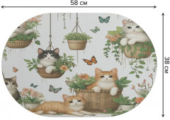 Коврик для сушки посуды «Котики в горшках» - Фото 2