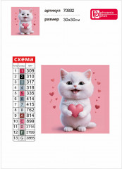 Мозаика алмазная «Котенок с сердечком» - Фото 3