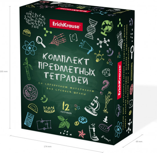 Комплект тетрадей общих ученических «К доске!» ( 48 листов, А5, 12 шт.)