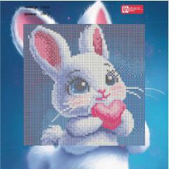 Мозаика алмазная с подрамником «Влюбленный зайчик» - Фото 3