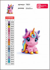 Мозаика алмазная с подрамником «Розовый единорог» - Фото 3