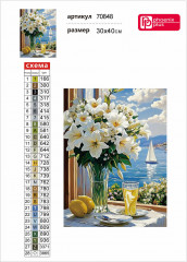 Мозаика алмазная с подрамником «Букет лилий» - Фото 4