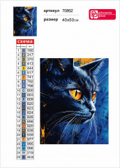 Мозаика алмазная с подрамником «Синий кот» - Фото 4