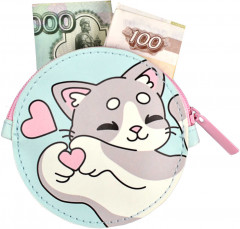 Кошелёк для банкнот и монет «Влюбленный котик» - Фото 1