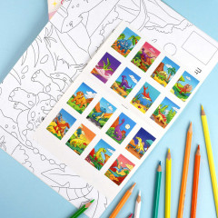 Раскраска с наклейками-образцами. Динозавры - Фото 5