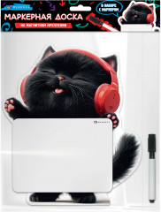 Доска магнитная c полем для рисования и письма «Котенок в наушниках» - Фото 6