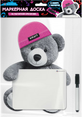 Доска магнитная c полем для рисования и письма «Мишка в шапочке» - Фото 1