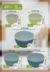 Набор мисок для продуктов с крышкой - Фото 1