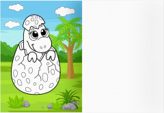 Динозавры и драконы. Раскраска с цветным фоном - Фото 9