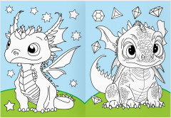 Дракончики. Раскраска с цветным фоном - Фото 2