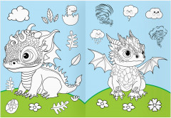 Дракончики. Раскраска с цветным фоном - Фото 5