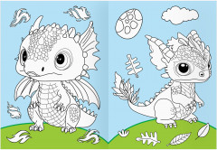Дракончики. Раскраска с цветным фоном - Фото 8