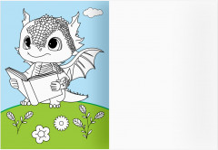 Дракончики. Раскраска с цветным фоном - Фото 9