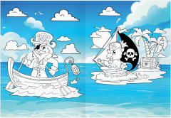 Остров сокровищ. Раскраска с цветным фоном - Фото 2