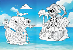 Остров сокровищ. Раскраска с цветным фоном - Фото 4