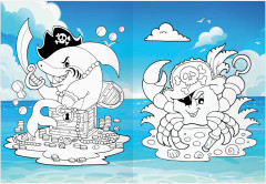 Остров сокровищ. Раскраска с цветным фоном - Фото 5