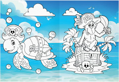 Остров сокровищ. Раскраска с цветным фоном - Фото 6