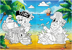 Остров сокровищ. Раскраска с цветным фоном - Фото 7