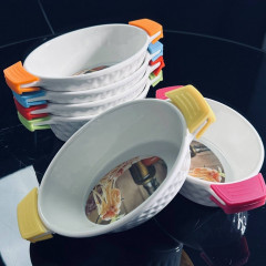 Набор овальных салатников с силиконовыми ручками «Жаропрочный фарфор» - Фото 1