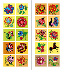 Городецкая роспись. Раскраска с наклейками - Фото 3