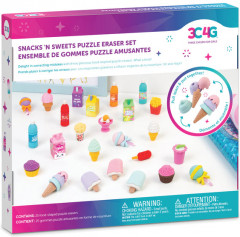 Набор 3D-ластиков-пазлов «Snacks 'n Sweets Puzzle Eraser Set» - Фото 1