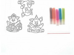 Набор красок по стеклу с трафаретом «Три пятачка» - Фото 1