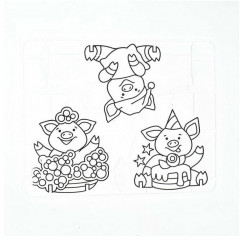 Набор красок по стеклу с трафаретом «Три пятачка» - Фото 2