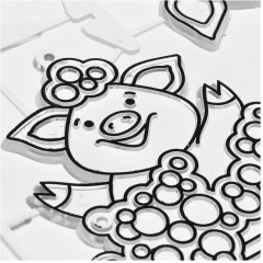 Набор красок по стеклу с трафаретом «Три пятачка» - Фото 3