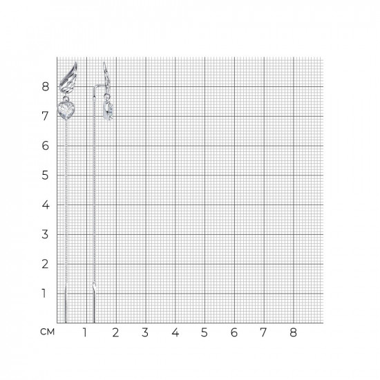 Серьги из серебра с фианитами