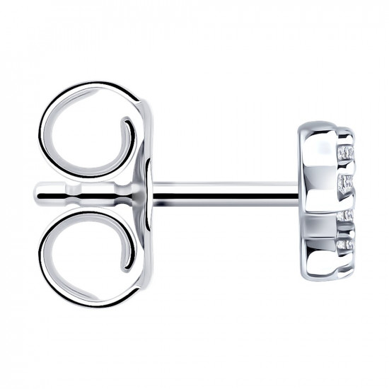 Серьга из серебра с фианитами