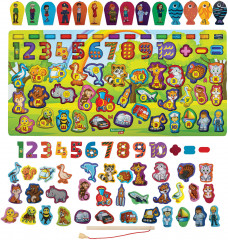 Сортер-доска развивающий по методу Монтессори с магнитной рыбалкой - Фото 10