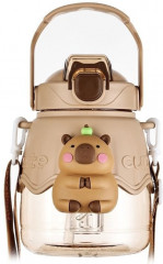 Детская бутылка с фильтром, соломинкой и ремешком «Капибара» - Фото 1