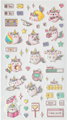 Наклейки объемные многоразовые с блёстками «Cute unicorn» - Фото 2