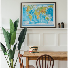 Карта мира физическая интерактивная с ламинацией - Фото 1