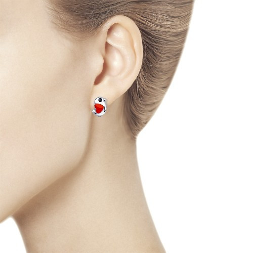 Серьги из серебра с эмалью