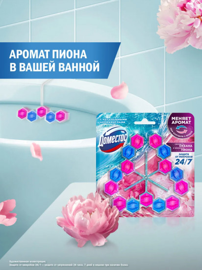 Набор блоков для очищения унитаза «Свежесть океана и нежность пиона»